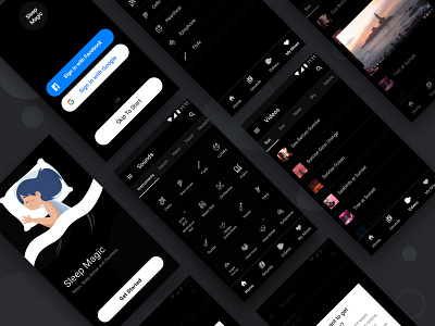 Sleep Magic App Redesign android app app design application mobile app mobile app design mobile application mobile ui mobile ui design redesign relaxation relaxing relaxing app typogaphy ui uidesign uiux ux