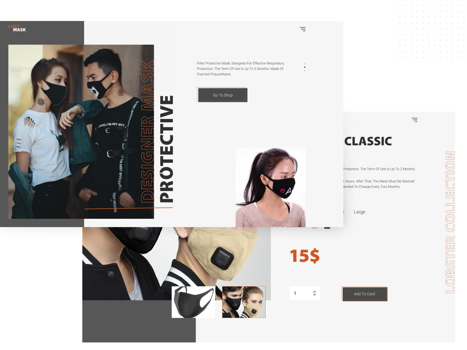Example of Designer Protective Mask  Web Design