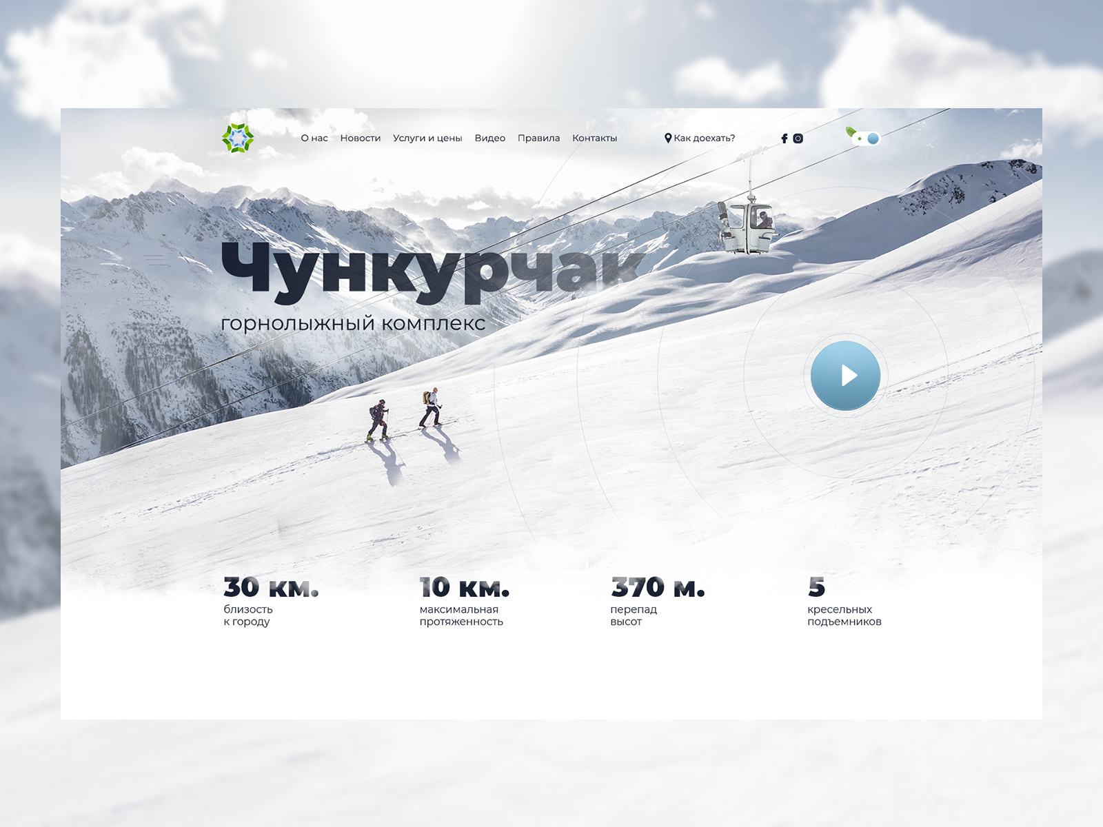 Example of Ski Resort Web Design