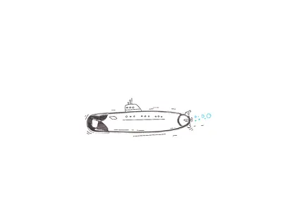 Submarine + pin creative 2d creative design drawing funny idea illustration pin sketching submarine
