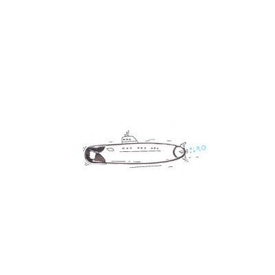 Submarine + pin creative 2d creative design drawing funny idea illustration pin sketching submarine