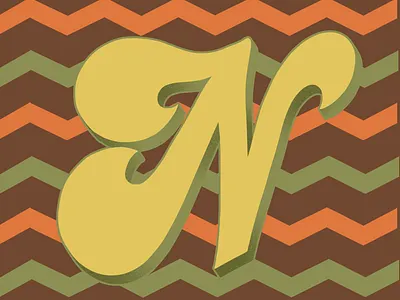 36 Days of Type N 36daysoftype 36daysoftype07 70sdesign 70sscript graphic designer hand drawn type hand lettering illustration illustrator lettering script lettering typography