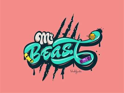 MrBeast 2d abstract brand brand identity calligraphy creative design flat identity illustration lettering lettermark minimal typography ui ux vector