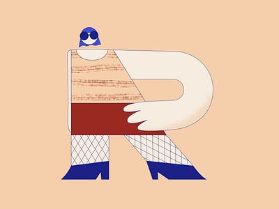 R 2d 36days r 36daysoftype 36daysoftype07 animation artwork characterdesign illustration letter loop