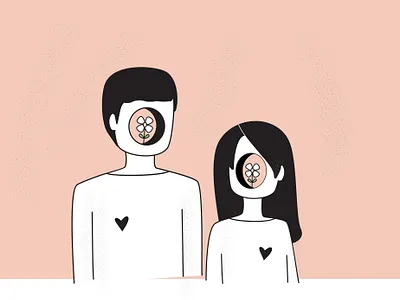 You & Me couple illustration