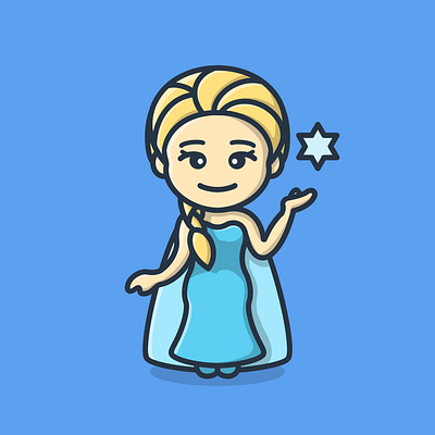 Cute Elsa illustration procreate