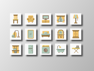 Household & Furniture (Flat) app creative design doodle flat furniture household icon icon bundle icon set iconfinder iconography illustration interior interior designer microstock pack pictogram ui vector