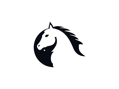 Negative Space Horse animal beautiful black business company concept creative design emblem head horse icon illustration mammal mascot modern mustang negative space simple space