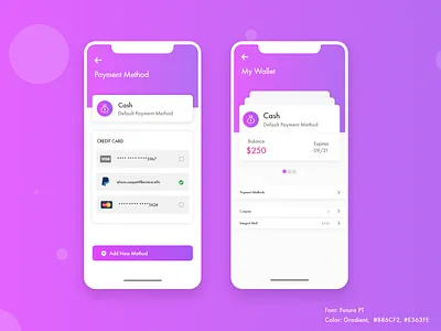 Wallet App Concept adobe xd animation app appdesign design gradient graphicdesign modern design ui ui ux uidesign ux wallet wallet app