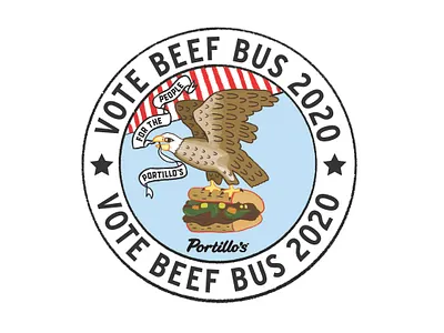 Vote Beef Bus 2020 america eagle food truck illustration portillos vote