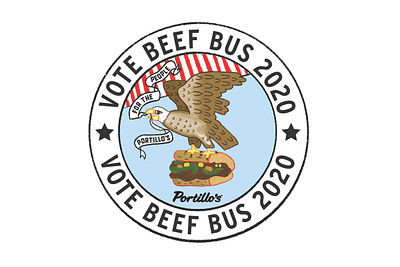 Vote Beef Bus 2020 america eagle food truck illustration portillos vote