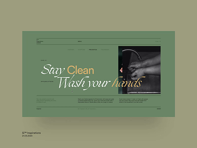 Si™ Inspirations – Stay Clean coronavirus education website grid grid layout interaction interface minimal typogaphy ui ux ux web web design website