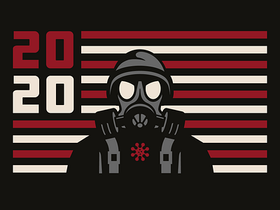 2020 2020 branding coronavirus flag gas mask hand lettering hazmat usa virus