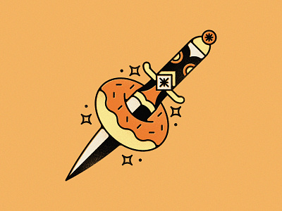 Donut Tattoo american traditional donut knife tatoo