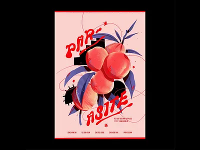 Parasite Poster botanical graphic design illustration movie parasite peaches poster poster design procreate
