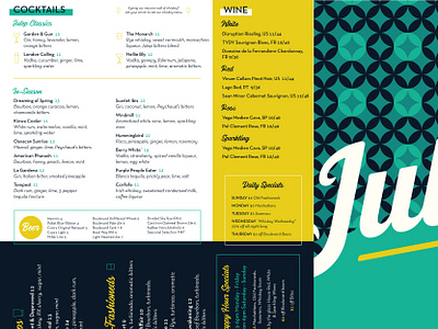 Julep Summer Menu cocktails design graphicdesign julep menudesign typography