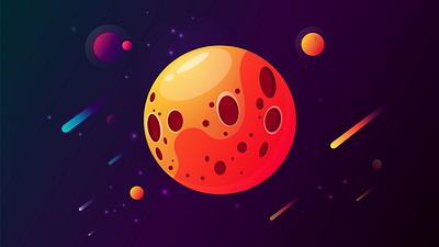 Space cosmic illustration planet space star vector