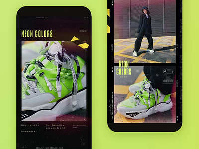 Neon Colors INSTASTORY branding design fashion fluo graphic design instagram instagram stories instastory mobile design mobile ui modern motion motion design neon sneakers trend typo typogaphy user interface visual art