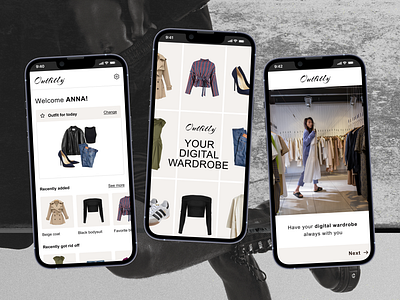 Virtual wardrobe ai wardrobe aiwardrobe ditigal wardrobe fashion fashion app mobile outfit generator mobile wardrobe mobile wardrobe application outfit generator sleek design sleek fashion design ui virtual wardrobe wardrobe wardrobe application
