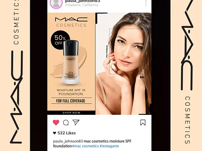 MAC Foundation Poster Design cosmetic creatives creative design creatives design digital marketing foundation creatives graphic design mac cosmetic creatives poster poster design social media post