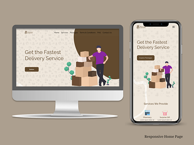 Delivery Service Website ( Pohmal Courier Service ) delivery service website figma parcel tracking responsive tracking ui uiux web design