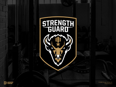 Strength Guard | Fitness Brand ID badge design bison bison logo bold brand identity branding clean crest logo fitness fitness brand illustration logo logo design logo system modern personal trainer sports sports logo strength training strong