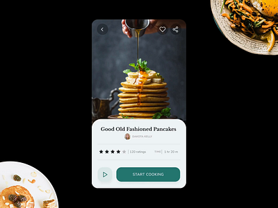 Recipe Card Animation - Mobile App user interface