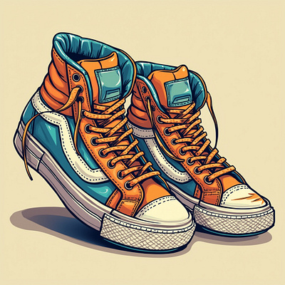 Vibrant High-Top Sneaker Illustration branding cartoonstyle dribbble fashionillustration graphic design illustration logo sneakerart sneakerculture vector