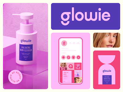 Glowie 3d beauty bodycare brand identity branding cosmetics hair care label logo makeup packaging skincare wellness