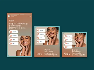 Dermatology Digital Marketing META Ads advertising branding dermatology design graphic design iconography layout design logo marketing meta skincare social media typography