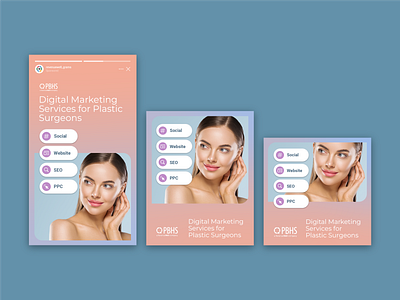 Plastic Surgery Digital Marketing META Ads advertising beauty brand brand design branding design digital marketing graphic design icon iconography icons layout design logo plastic surgery typography