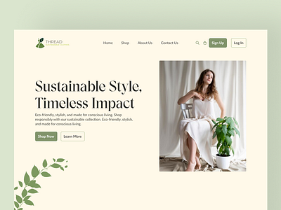 Sustainable Clothing E-Commerce Website designer ecofriendly website ecommerce figma sustaiable clothing ui uiux userinterface ux uxresearch webdesign webdesigner website