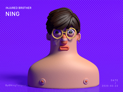 injured brother-Ning branding illustration ui ux vector
