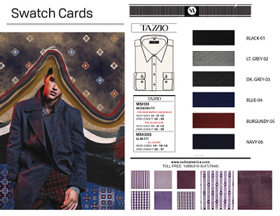 Swatch Card / Fabric Selection branding clothing design hang tags swatches tech pack textile design