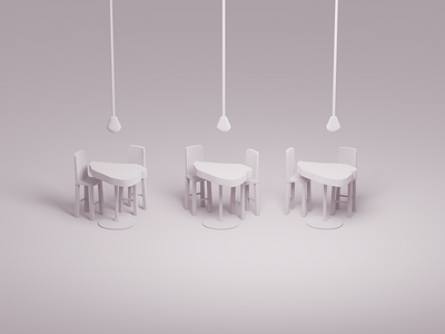 Table Steaks: Model Detail blender chair clay render couple hard surface hard surface modeling illustration lights modeling pun steak table