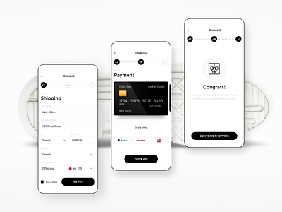 Checkout app branding design minimal ui ux