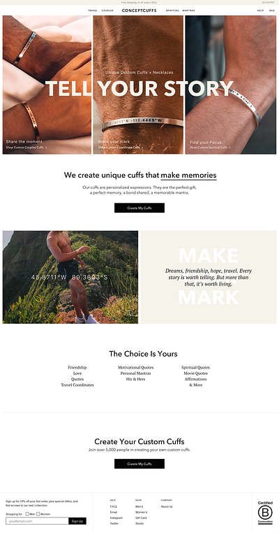 Concept Cuffs branding design landingpage ui webdesign website