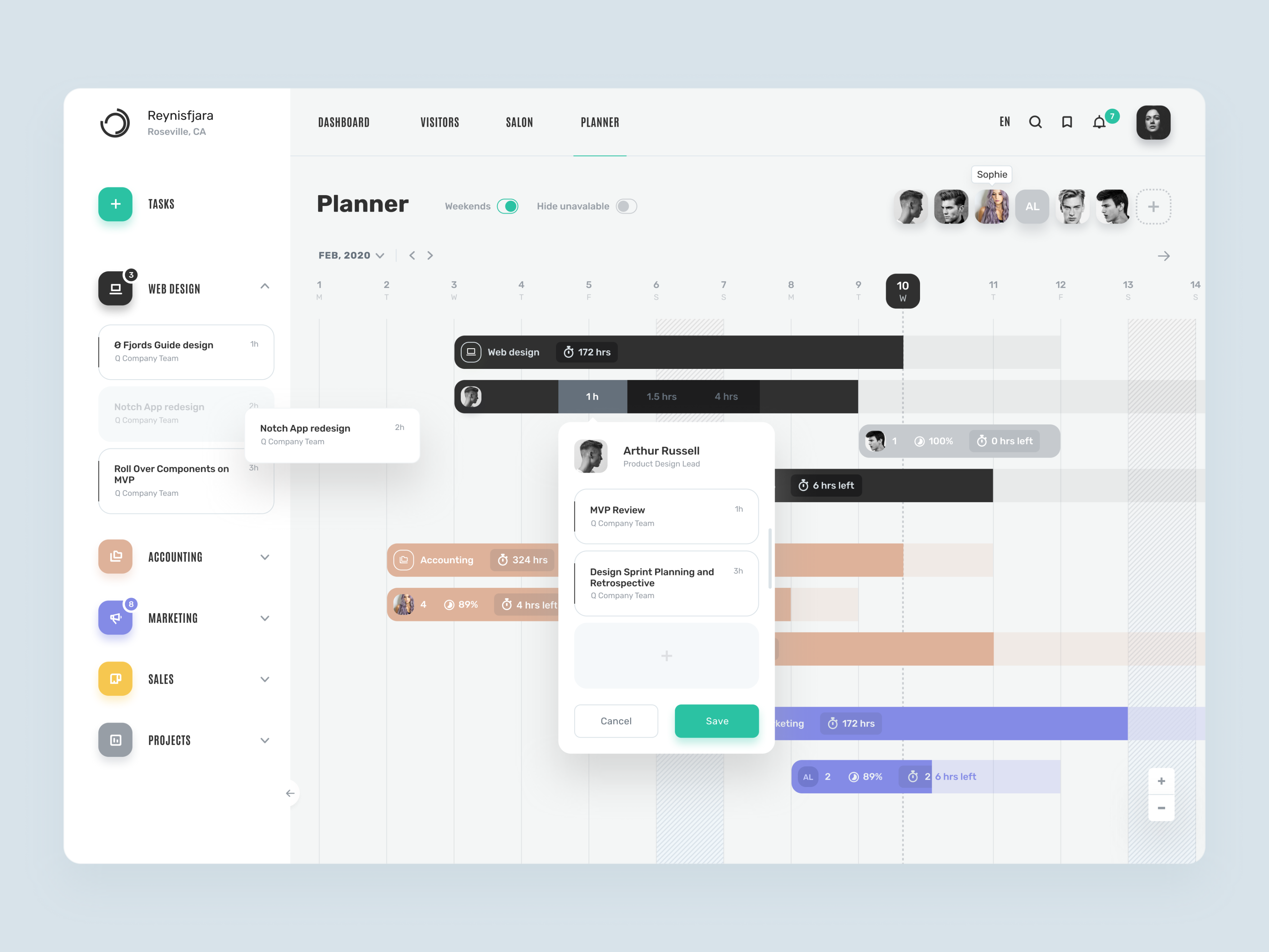 Example of Ø Planner page