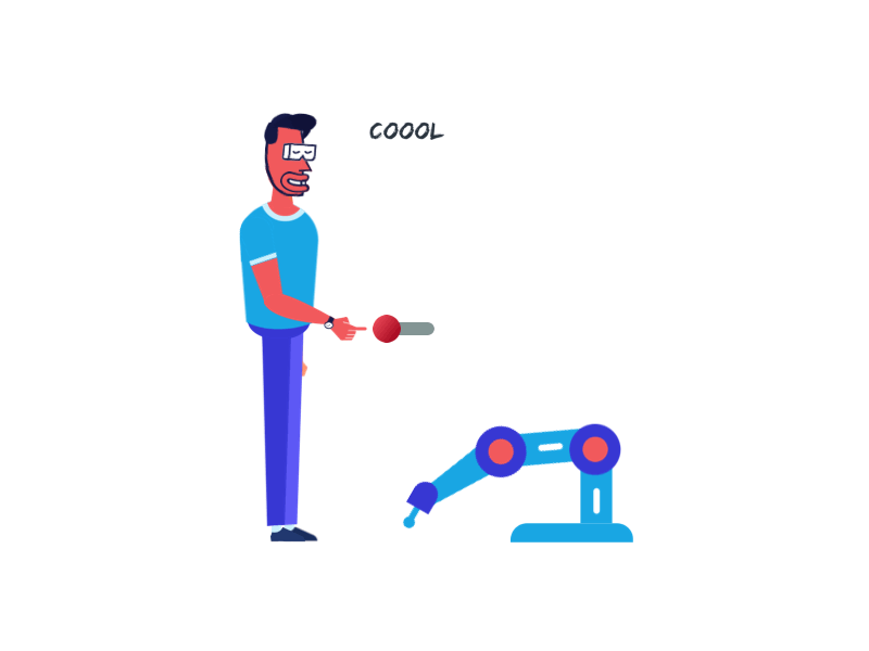 Automatization about us aftereffects animation cool design person personage programing programmer robot robotic