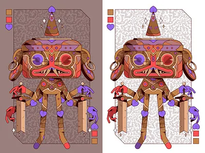 GUARDIÁN DEL BOSQUE 2d cartoon ilustración vector