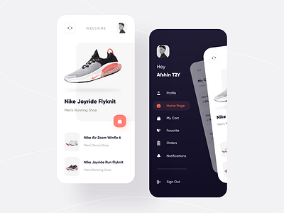 Nipo Shop | UI Kit adidas app design e commerce ecommerce fashion flat icon illustration menu minimal mobile nike shoe shoes shop sidemenu ui ux vector