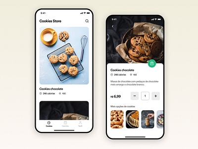 Cookies store app UI Challenge app appdesign clean creative design designinspiration food inspiration ui uitrends ux