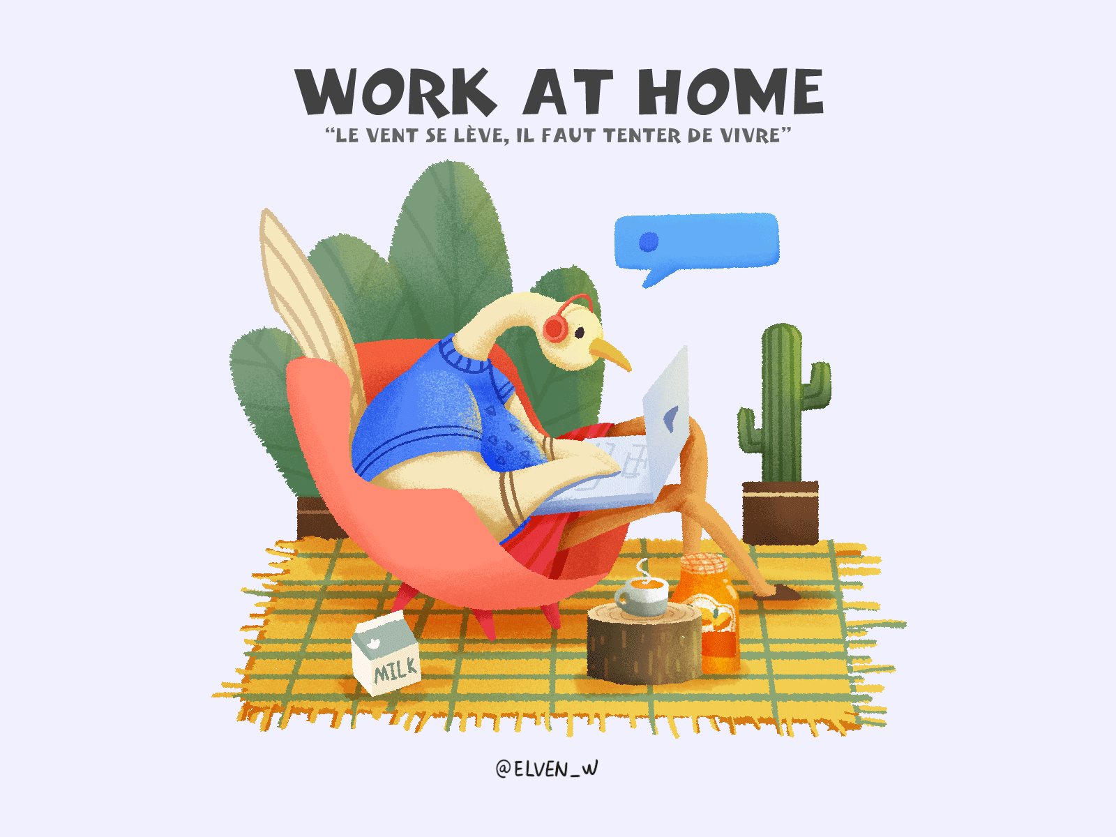 work animal illustration bird forest illustration