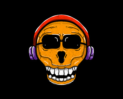 Skull and headset adobe illustrator adobe photoshop art cartoon cartoon character character design design drawing flat illustration illustration