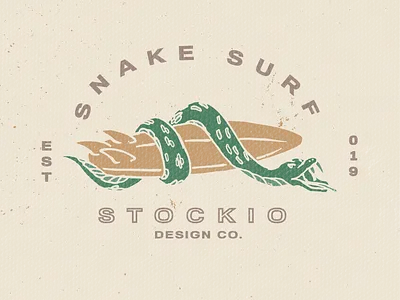 SNAKE SURF badge design badgedesign desain illustration ilustrasi snake stockodesign surf surfing vektor