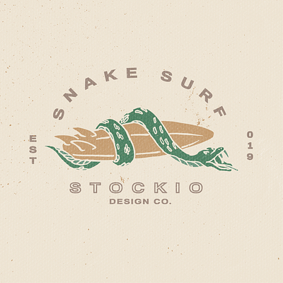 SNAKE SURF badge design badgedesign desain illustration ilustrasi snake stockodesign surf surfing vektor