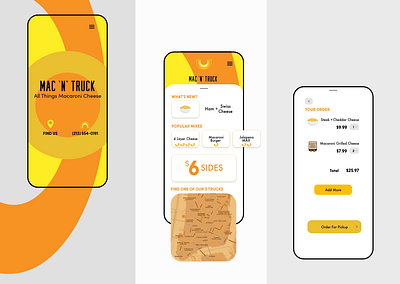 Macaroni Food Truck - Mobile Order adobe adobe xd adobexd app color food food app food truck food trucks mobile mobile order orange oranges ui user interface yellow yellows