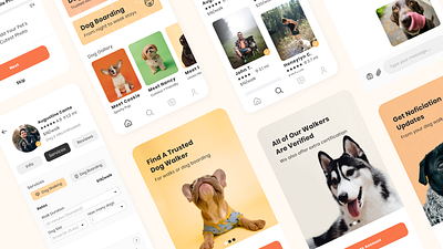 Spot Dog Walking App app branding design graphic design typography ui ux vector web