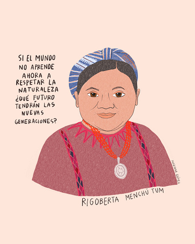 Rigoberta Menchu digitalart illustrations illustrator latinx procreate