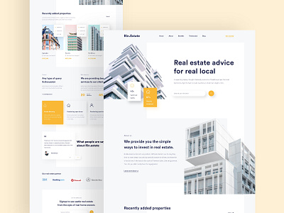 Real Estate Landing Page 2020 trends agency app design dailyui interface ios landing page marketing agency minimal product design real estate agency trendy design ui ui design ui ux visual design web web design webdesign website